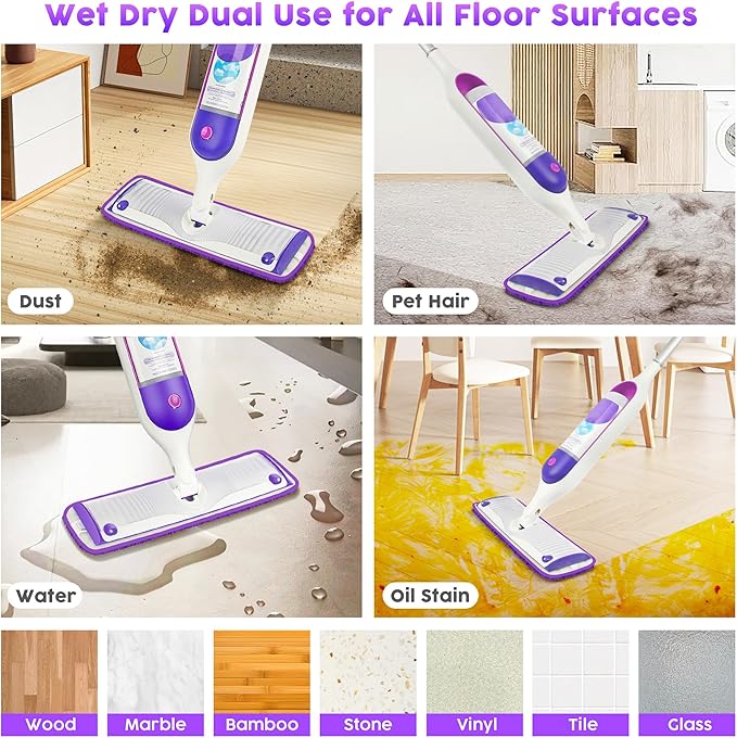 18 Pack Reusable Mop Pads Compatible with Swiffer PowerMop, Microfiber Mop Pads Refills Machine Washable, Durable, and Highly Absorbent Suitable for All Floor Types