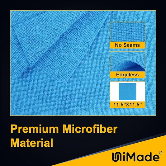 Shop Towel Rag, 200 Pack Reusable Rags Bulk Microfiber Cleaning Cloth Lint Free Towels for Car Kitchen Automotive Bar Mechanic Restaurant Garage, 11.5"x 11.5", Blue