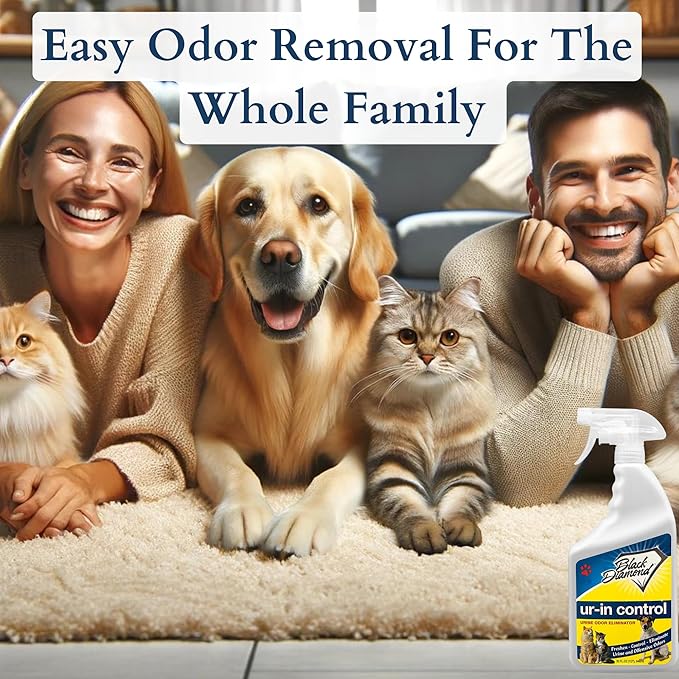 Black Diamond Stoneworks Ur-In for Urine Odors -Works on Pet & Human Smells on Carpet, Furniture, Mattresses, Grout, Pet Bedding & Concrete.1-Gallon