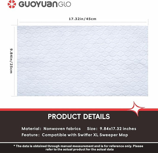 XL Dry Sweeping Cloths Compatible with XL Flat Mop X Large Disposable Mop Cloth for Floor Mopping and Cleaning,9.84x17.32 inch,120 Counts
