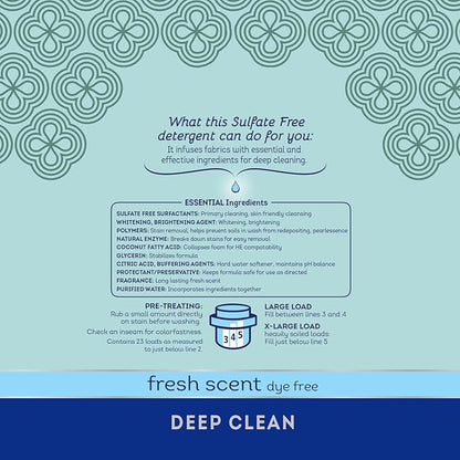 all Fresh Clean Essentials Laundry Detergent, Sulfate Free, Fresh Scent, 30 Fl Oz (Pack of 2)