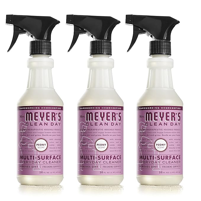 MRS. MEYER'S CLEAN DAY All-Purpose Cleaner Spray, Peony, 16 fl. oz - Pack of 3
