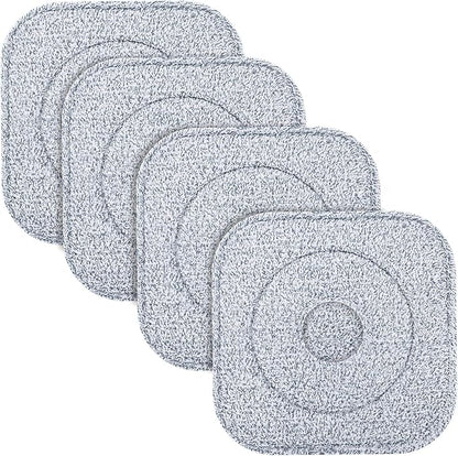 Mop Head Replacements for Floor Cleaning Washable and Reusable Dry Sweeping Cloths 4 Microfiber Silk Square Mop Pads Refills