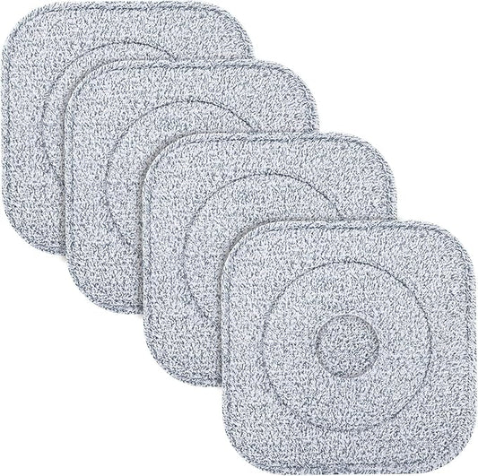 Mop Head Replacements for Floor Cleaning Washable and Reusable Dry Sweeping Cloths 4 Microfiber Silk Square Mop Pads Refills
