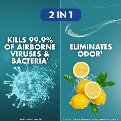 Lysol Air Sanitizer Spray + Odor Eliminator for Home & Office, Sanitizing Air Spray, Simple Fresh Scent, 10 oz (Pack of 3)