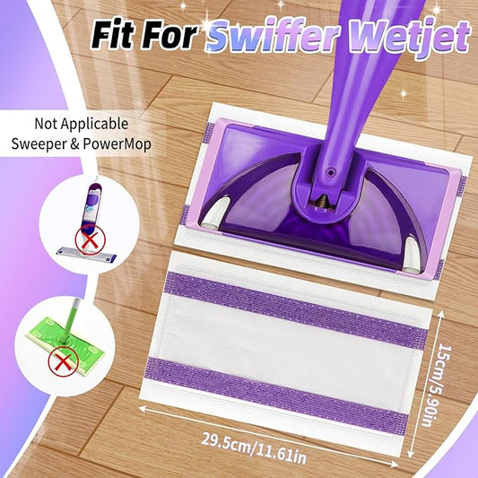 60 Count Mopping Pad for Wet Jet Mop Disposable Wetjet Pads Refills Replacement for Swiffer Wet Pads Refill Compatible with Swiffer Wet Jet Pads Thickness & Absorbent for Household Multi-Surface