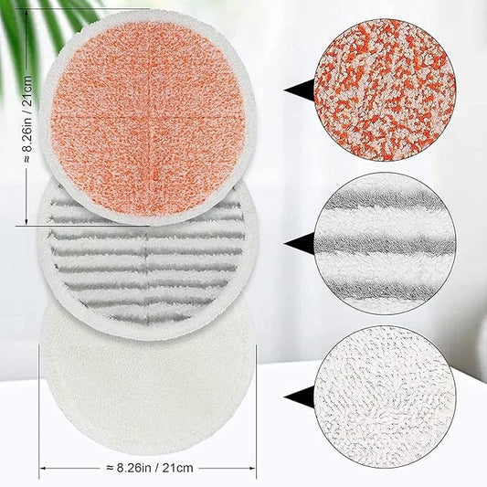 Replacement Pads for Bissell Spinwave Mop: 6 Pads for Bissell Spinwave,Spin Wave,Crosswave Expert/Pet/Cordless Hard Floor 2124 20393 2039a 20399 2039w 23159 23157 Spin Mop Cleaner Scrub Scrubber Pads