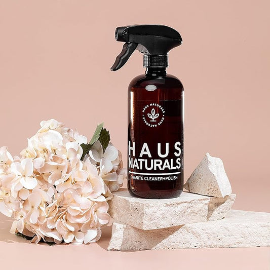 Granite Cleaner And Polish Kit |Formulated To Work On All Natural Stone Surfaces | Eco Friendly & Plant Based | Safe For Kids And Pets | Large Microfiber Cloth Included |16oz