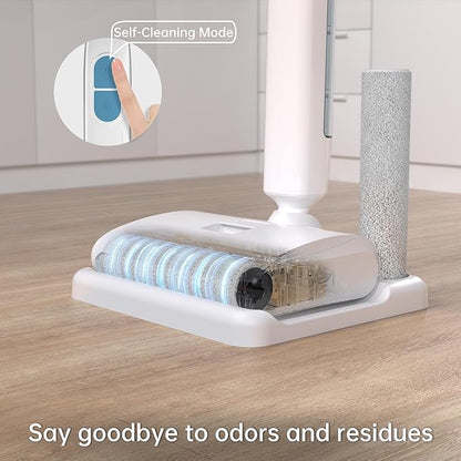 Wet Dry Vacuum Cleaner Cordless Mop,Upgraded Electric Mop,Quiet Self-Propelled Up to 60 Mins, Dual Water Tank,Cordless Mop Vacuum Cleaner for Hardwood Floor Cleaning