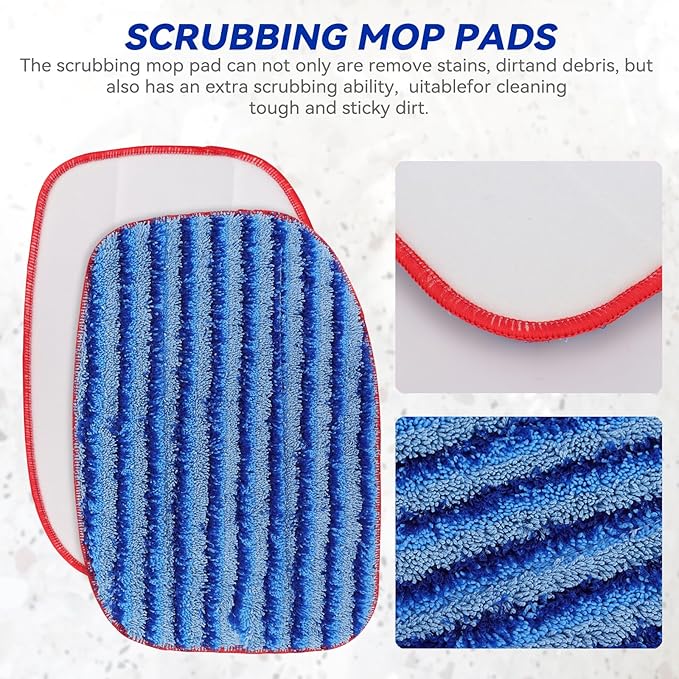 MC1375/MC1385 Microfiber Steam Mop Pads: 6 Pack Steam Replacement Pads Compatible with McCulloch MC1375, MC1385, MC1270 Steam Cleaners, Reusable & Washable Replaces Mop Pad Model: A1375-100/A1375-101