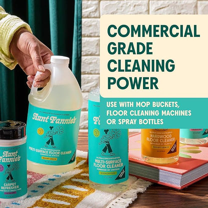 Aunt Fannie's Ultra Concentrated Floor Cleaner Vinegar Wash, Multi-Surface Floor Cleaner For Mopping, Value Size, Bright Lemon Scent, 64 oz