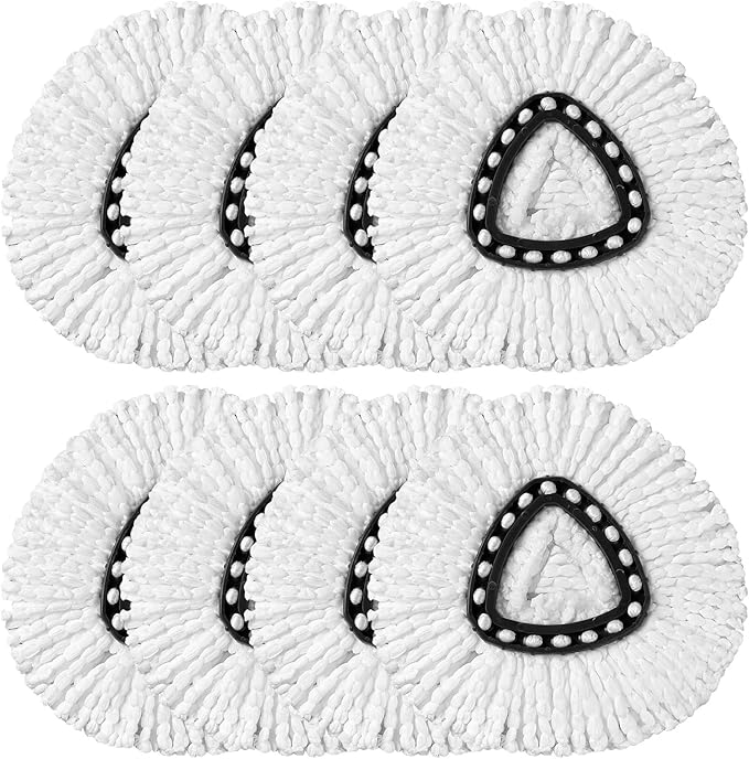 HOMEXCEL Mop Replacement Heads Compatible with O-Cedar EasyWring Spin Mops 8 Pack-Washable Microfiber Spin Head Refills-Easy Cleaning Mop Head Replacement