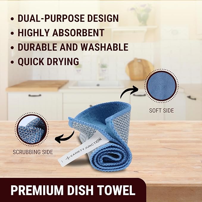 Mrs. Meyer's Basil Dish Soap Set - 16oz Bottle, 48oz Refill, and Dual-Sided Microfiber & Scrubbing Towel