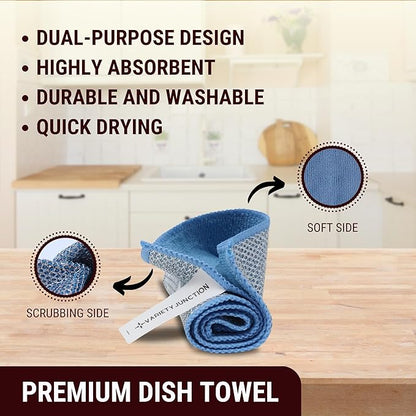 Mrs. Meyer's Basil Dish Soap Set - 16oz Bottle, 48oz Refill, and Dual-Sided Microfiber & Scrubbing Towel