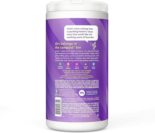 Method All-Purpose Cleaning Wipes, French Lavender, Multi-Surface, Compostable, 70 Count (Pack of 6)