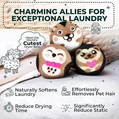 No More Dryer Sheets - Wool Dryer Balls - XL 6-Pack - Eco Dryer Balls - Dryer Balls Laundry Reusable - Softens Laundry Naturally - Reduces Drying Time & Static - with Storage Bag