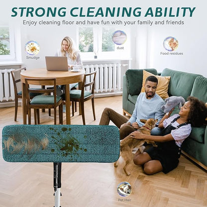 Replacement Mop Pads Fit for Rubbermaid Commercial 18" and 17" Mop - 10 Pack Wet & Dry Commercial Cleaning Reusable Refills Fit for Any Microfiber Flat System 18" and 17" - Green