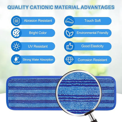 4 Pack Upgraded Reusable Mop Pads Compatible with Swiffer PowerMop, Mop Refill Pads Replacement for Swiffer Power Mop Spray Mop Pads for Multi-Surface Floor Cleaning, Quality Updated Cationic Material