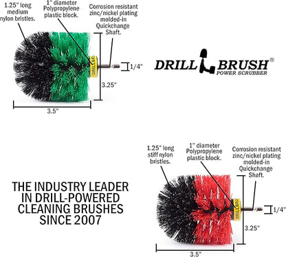 Drill Brush Power Scrubber - Kitchen Cleaning - Dish Brush - Pots and Pans - Cast Iron Cookware - Tile and Grout Brush - Outdoor Cleaning - Stiff Bristle Patio and Deck Brush - Concrete Bird Baths