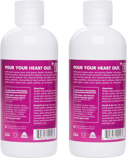 Better Life Natural Kitchen and Bath Scrubber, 16 Ounces (Pack of 2), 24434