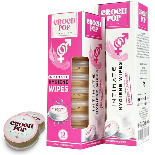 Feminine Wet Wipes for Women - 20 Count Natural Moisturizer & Biodegradable | pH-Balanced, Skin-Friendly Personal Care | Travel-Size Individually Wrapped Towelette Wipes for Daily Hygiene & Care