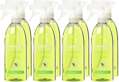 Method All Purpose Cleaner, Lime + Sea Salt, 28 Fl Oz (Pack of 8), Eco-Friendly Multi-Surface Cleaning Spray