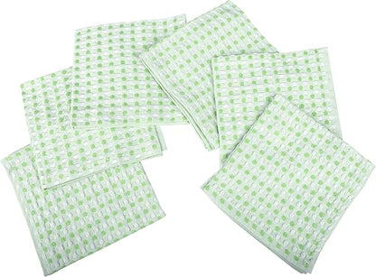 100% Cotton Dish Cloths (Pack of 6) - Dish Rags for Washing Dishes - Reusable & Highly Absorbent Kitchen Towels - Multipurpose Kitchen Rags - (12" x 12" - Green Honeycomb)