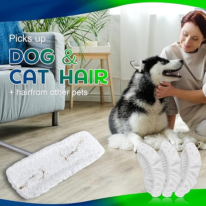 XL Wet Pads for Swiffer XL Sweeper: Cotton Extra Large Reusable Refills & Washable Microfiber Dry Sweeping Cloths Mop Pad Wet Mopping Cloth for Hardwood Floor Cleaning - 6 Pack