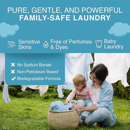 Good Natured Brand | Natural Laundry Detergent Powder & Washing Soda for Tough Stains & Odors | Hypoallergenic, Safe for Sensitive Skin | Biodegradable & Eco-friendly | Unscented | 47 oz 94 Loads
