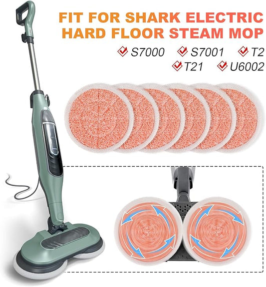 Steam Mop Replacement Pads for Shark Steamer S7001 s7020 s7000amz s7000 s7001tgt s7201 s8201 S7005 s8001 Series Rotating Steam Scrubber,Scrub Sanitize at The Same,Round Scrubbing Mop Replacement Pad