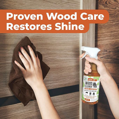 Mighty Mint Wood Cleaner and Conditioner, Non-Toxic, Spray Cleans and Renews Wood, Natural Peppermint Scent, 16oz