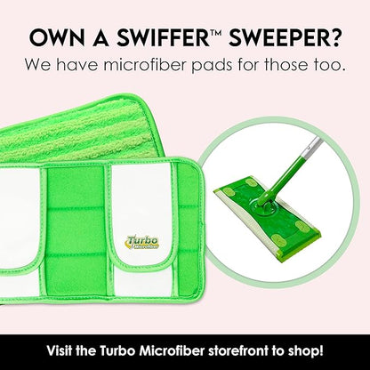 Reusable Floor Mop Pads - Swiffer Wet Jet Compatible Refills 2 Pack - Machine Washable, 12-inch Microfiber Mop Swiffer Wet Pads - Eco-Friendly Household Cleaning Supplies