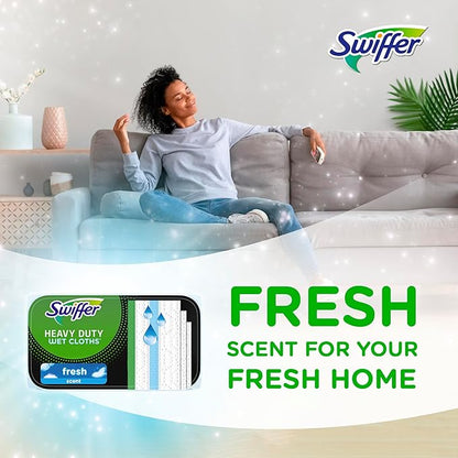Swiffer Sweeper Heavy Duty Wet Mopping Cloths Multi Surface Refills, Open Window Fresh, 20Count (Pack of 2)