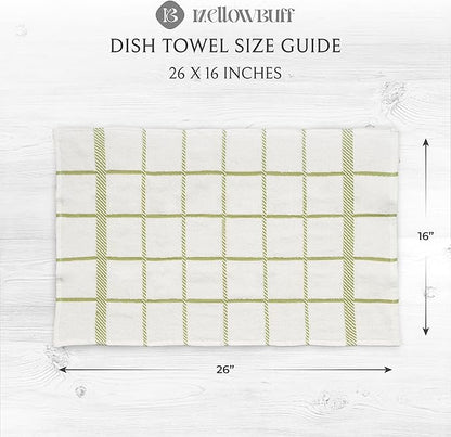 100% Cotton Terry Dish Towels, 4 pack16 x26 Inches, Super Soft and Absorbent Kitchen Towels, Perfect for Kitchen Cleaning and Dish Washing | Green