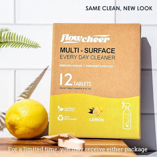 All Purpose Cleaner Concentrate Refills, Multi Surface Clean Refill,No Toxic Cleaning Tablets(12Pack)-Makes 204 fl oz(12x17Fl oz)Bottles of Spray Cleaner for Household&Kitchen Cleaning-Lemon