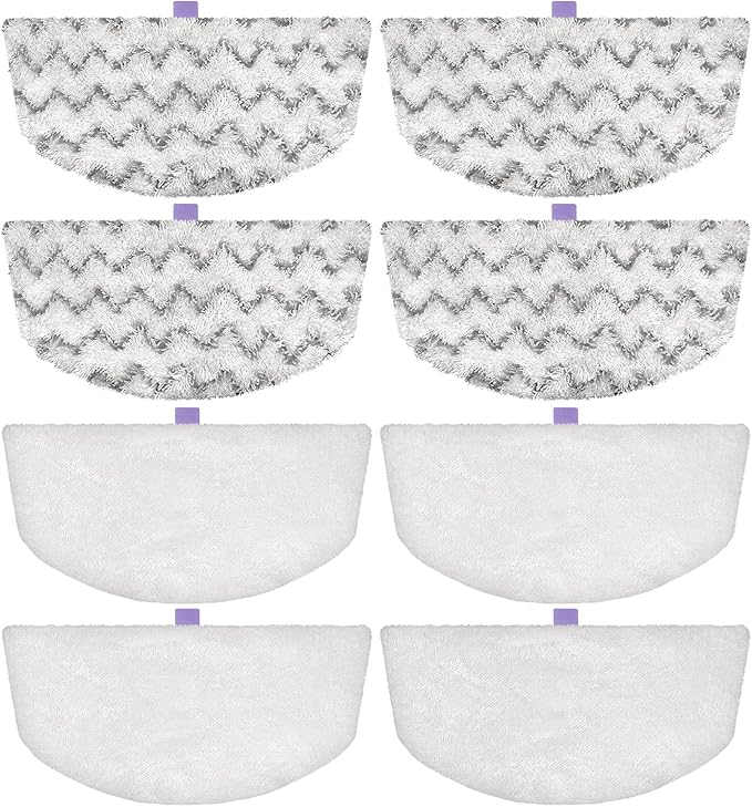Steam Mop Replacement Pads Compatible with Bissell Powerfresh Steam Mop Pads for Bissell 1940 1806 1544 1440 2075 2685 Series Mops Resuable Floor Steamer Mop Pad Refills for Dry & Wet Cleaning, 8 Pack
