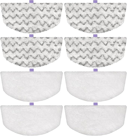 Steam Mop Replacement Pads Compatible with Bissell Powerfresh Steam Mop Pads for Bissell 1940 1806 1544 1440 2075 2685 Series Mops Resuable Floor Steamer Mop Pad Refills for Dry & Wet Cleaning, 8 Pack
