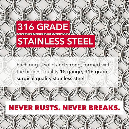 Knapp Made Original CM Scrubber 4" Chainmail Scrubber - Cleaner For Cast Iron, Stainless Steel, Hard Anodized Cookware and Other Pots & Pans