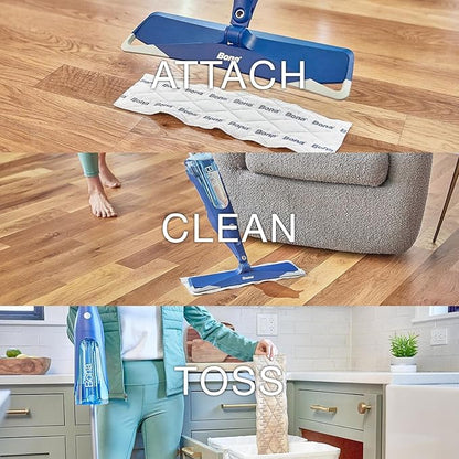 Bona Multi-Surface Floor Cleaning Pads - 18 Refills - Heavy-Duty, Disposable, Microfiber Pads for Easy Floor Cleaning