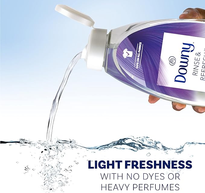 Downy RINSE & REFRESH Laundry Odor Remover and Fabric Softener, Fresh Lavender, 48 fl oz, Safe on ALL Fabrics, Gentle on Skin, HE Compatible