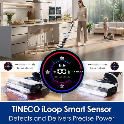 Tineco Floor One S7 Steam Cordless Wet Dry Vacuum Steam Mop All-in-One, Hard Floor Cleaner with 284F HyperSteam, Self-Cleaning, Edge Cleaning, Safe for Kids & Pets