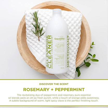 Sapadilla Rosemary + Peppermint Biodegradable All-Purpose Cleaner Concentrate, 25 Ounce