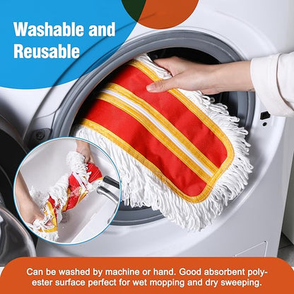Microfiber Mop Pads 2 Pieces Just Fit CLEANHOME 36" Industrial Dust Mop: B08R3F1ZZM,Red