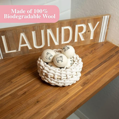 Lavender Scented Wool Dryer Balls – 4 XL Pack – Natural Fabric Softener, Reusable, Reduces Static, Reduces Wrinkles & Shortens Drying Time, Made W/Essential Oil, 100% Pure Wool