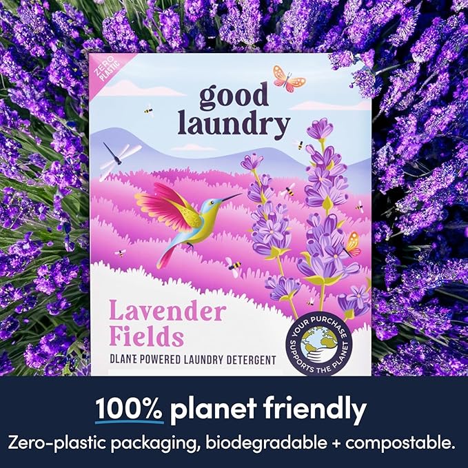 Eco-Friendly Lavender Scented Detergent Sheets (60 Loads) - Hypoallergenic, Zero-Waste Laundry Solution - No Plastic Jugs, Biodegradable & Vegan, Gentle on Skin - Based in the USA