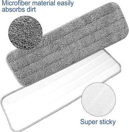 40 Pack Microfiber Cleaning Pads Machine Washable Replacement Head for Wet/Dry Mops Flat Reusable Household Replacement Mop Pad for Hardwood Floor Cleaning Scrubbing Fit Most Mops (Gray)