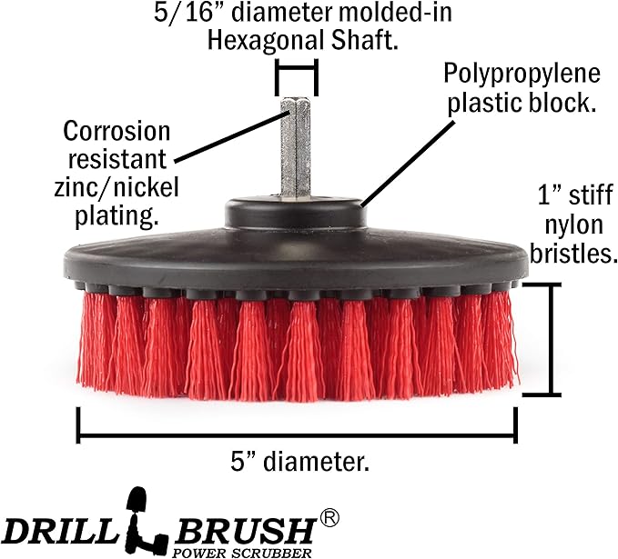 Outdoor Cleaning Supplies - Concrete Scrubbing Brush - Deck Scrubber - Headstone Restoration - Statue Cleaning Tools - Wood Floor Scrubber - Gutter Brush - House Siding Cleaner - Clean Garage