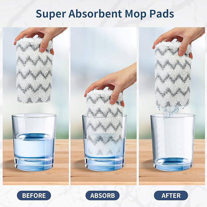 6 Pack S3501 Steam Pocket Mop Replacement Pads Refills for Shark S3501 S3550 S3601 S3801CO S3901 SE450 S3601D S3901D S2901 S2902 Steam Pocket Mop, Microfiber Reusable