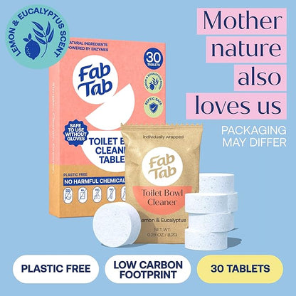 Toilet Bowl Cleaner Tablets- No Harsh Chemicals | Removes Rust & Stains | Natural Cleaning Products | Family and Pets approved Plastic-Free
