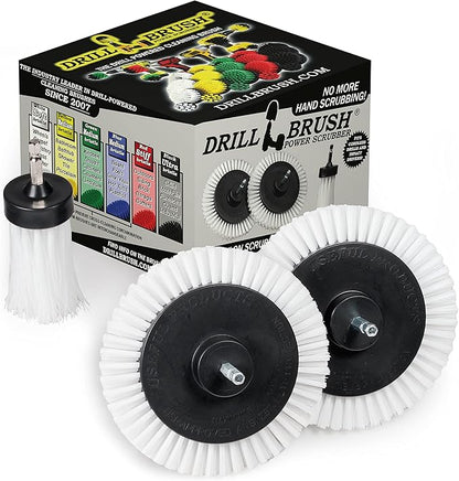 3 Pack Drill Brush Power Scrubber Cleaning Brush - Soft White Drill Brush Set - Car Detailing Kit - Cleaning Drill Brush Set for crevices and Hard to get to Areas - Power Scrubbing Brush for Drill
